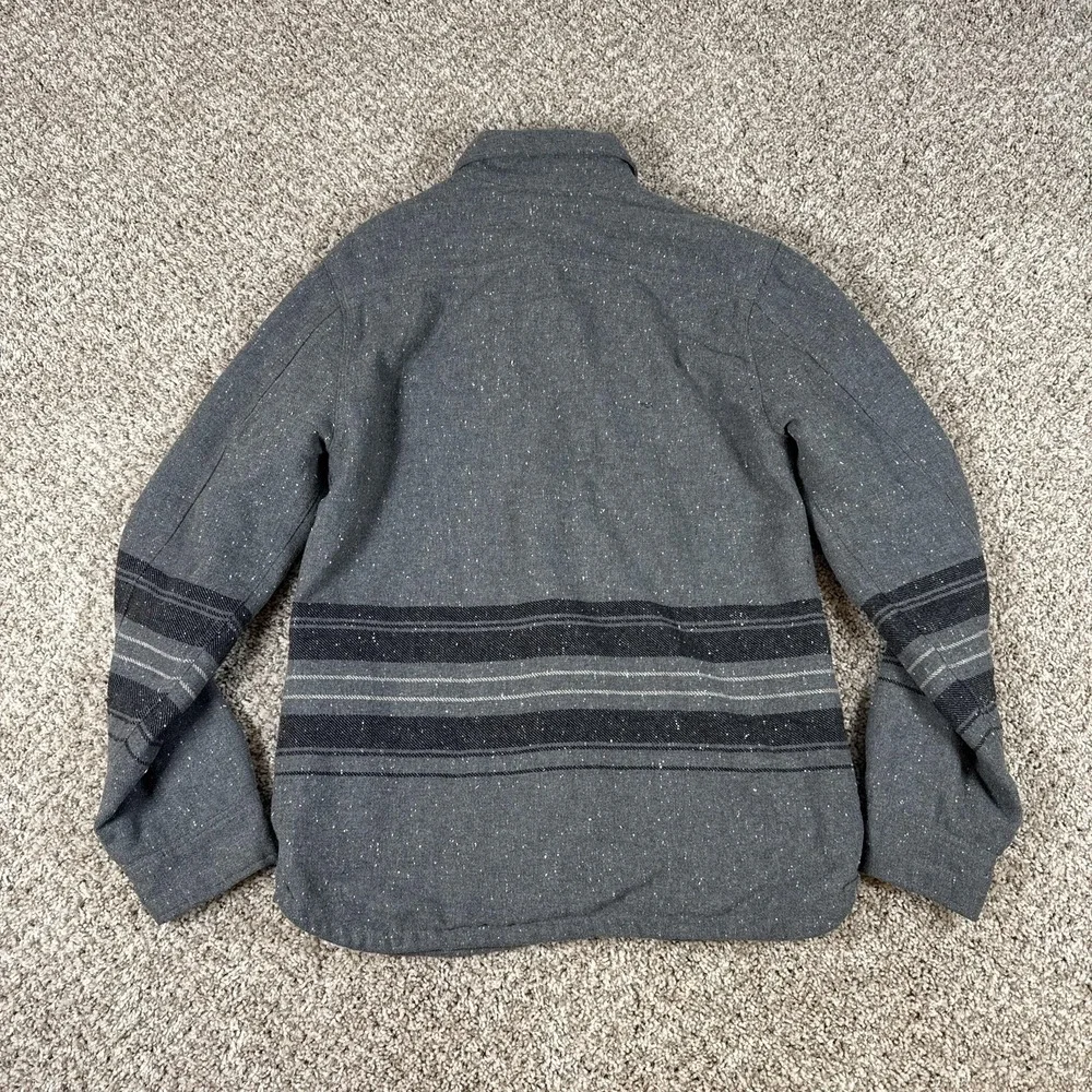 Levis Shirt Jacket‎ Mens Large Gray Wool Blend Lined Western Stripe Shacket - Picture 9 of 12